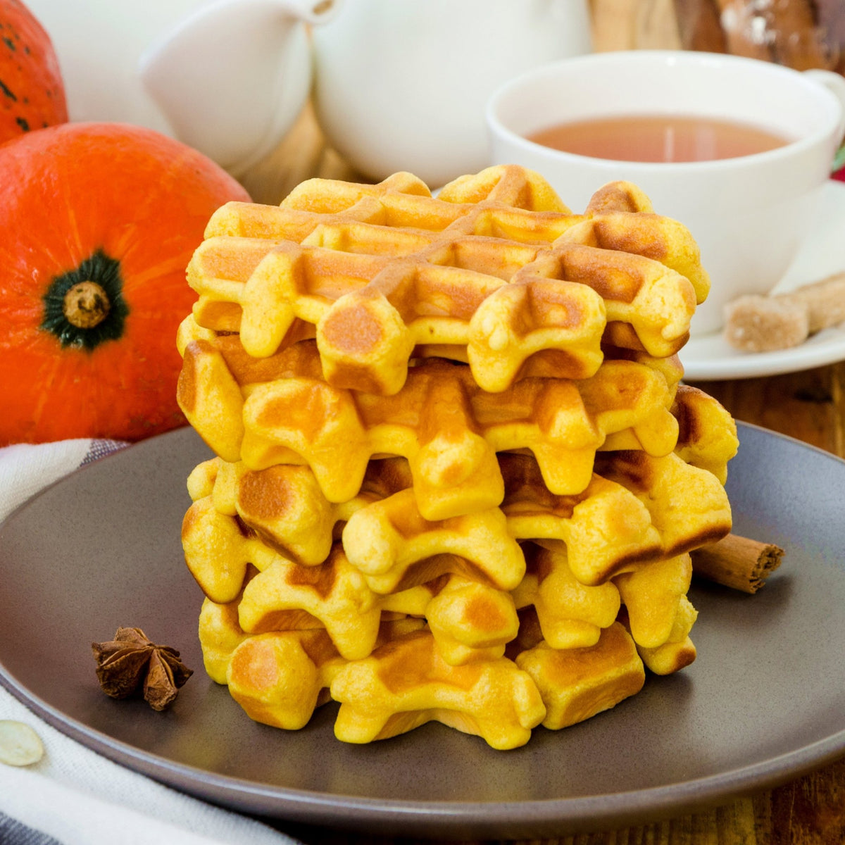 Cinnamon Pumpkin Protein Mini Waffles – Devotion Nutrition
