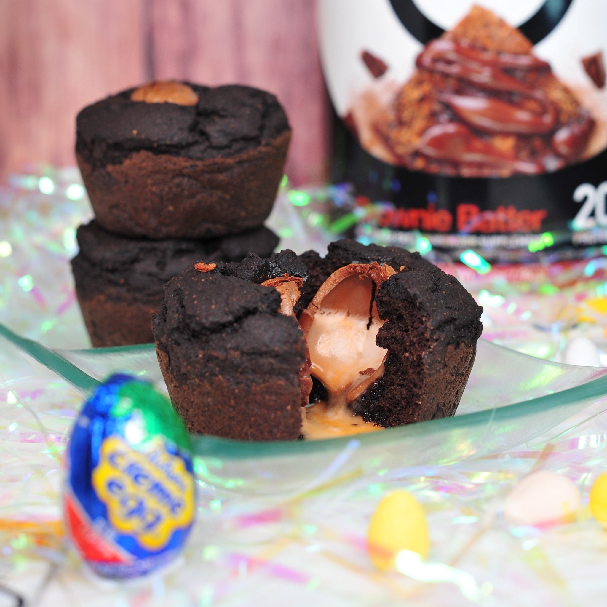 Cadbury Egg Filled Fudge Cupcakes - Devotion Nutrition