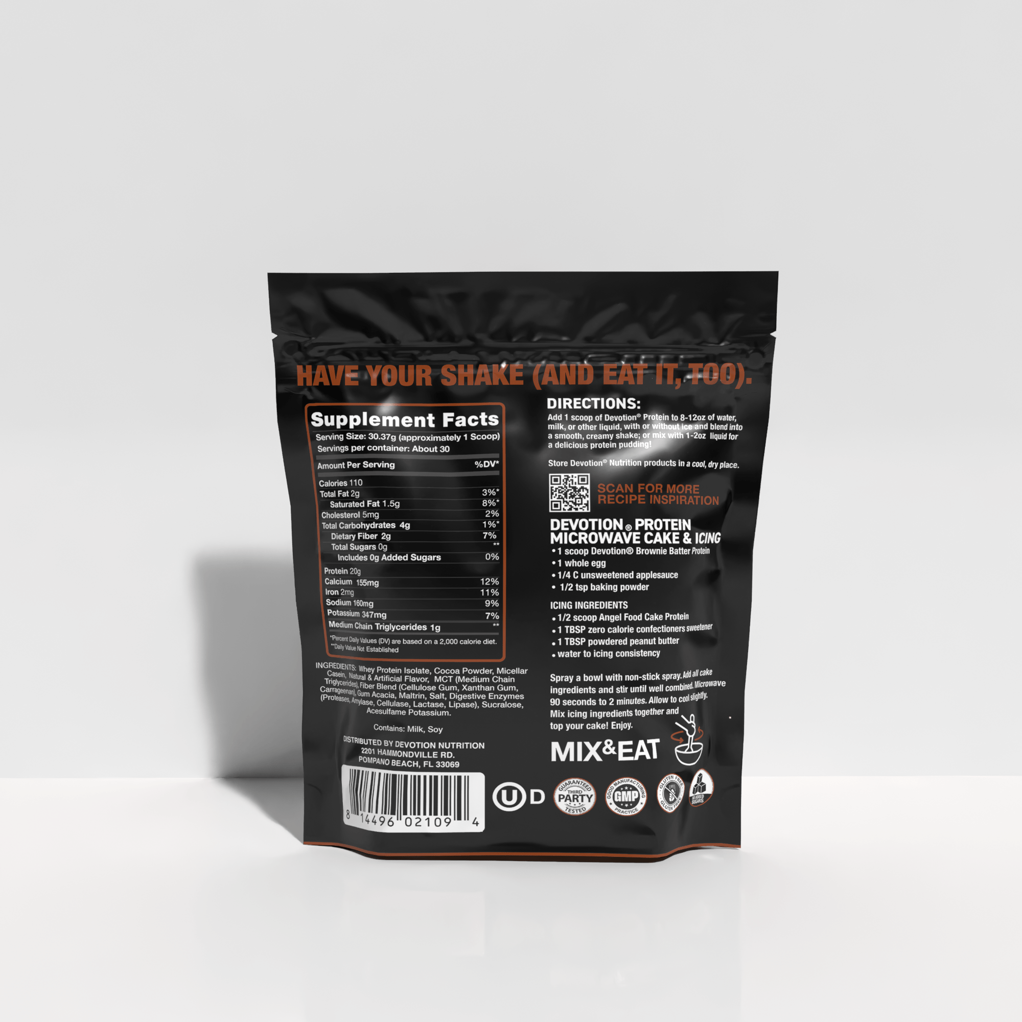 Devotion Nutrition | Brownie Batter Flavor Protein Powder, 2lb