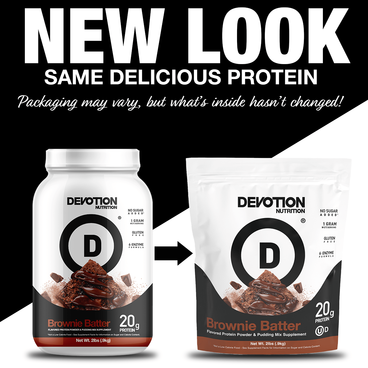 Devotion Nutrition | Brownie Batter Flavor Protein Powder, 2lb