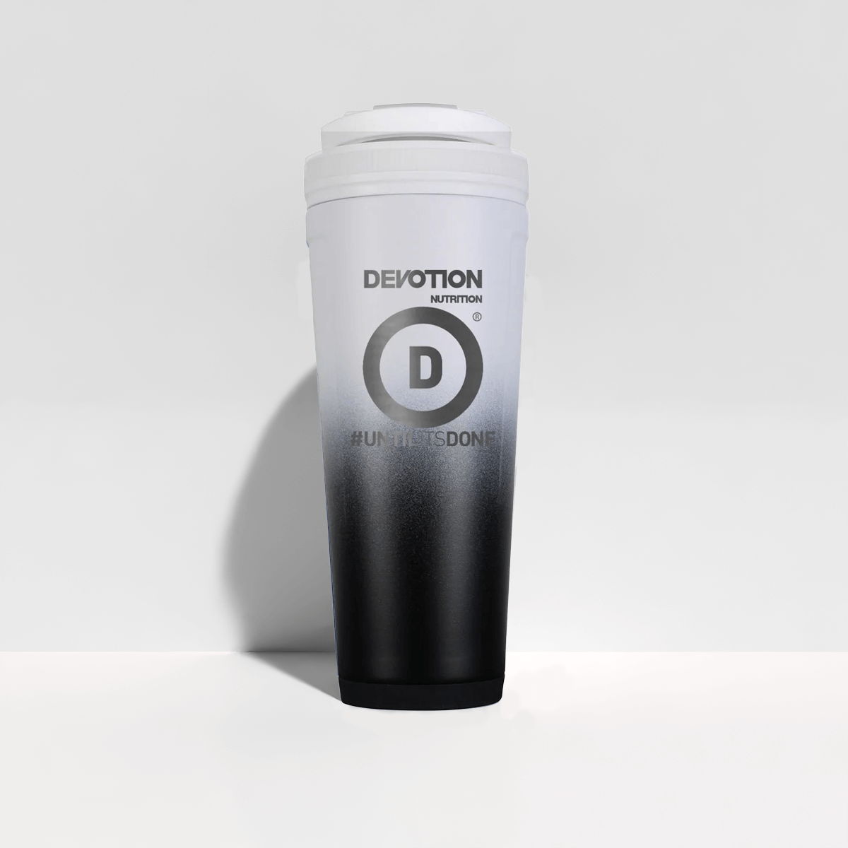 Devotion 36oz Signature Ombre IceShaker XL, Blk/Wh - Devotion Nutrition