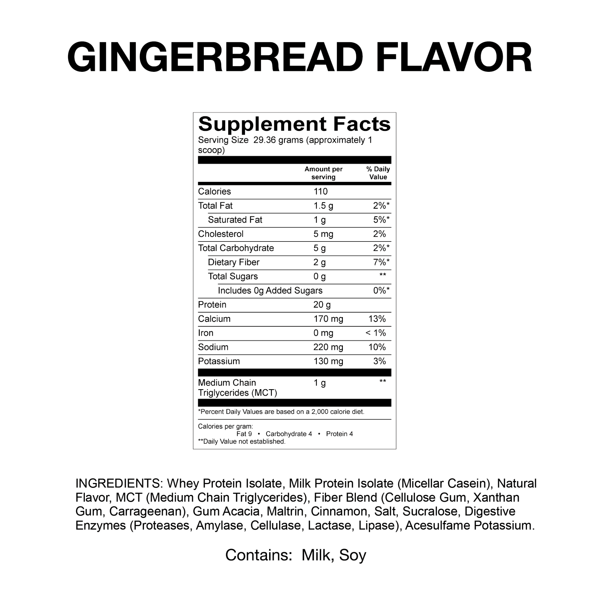 Devotion Nutrition | Gingerbread Flavor, Seasonal Protein Powder, 20 Serving Bag