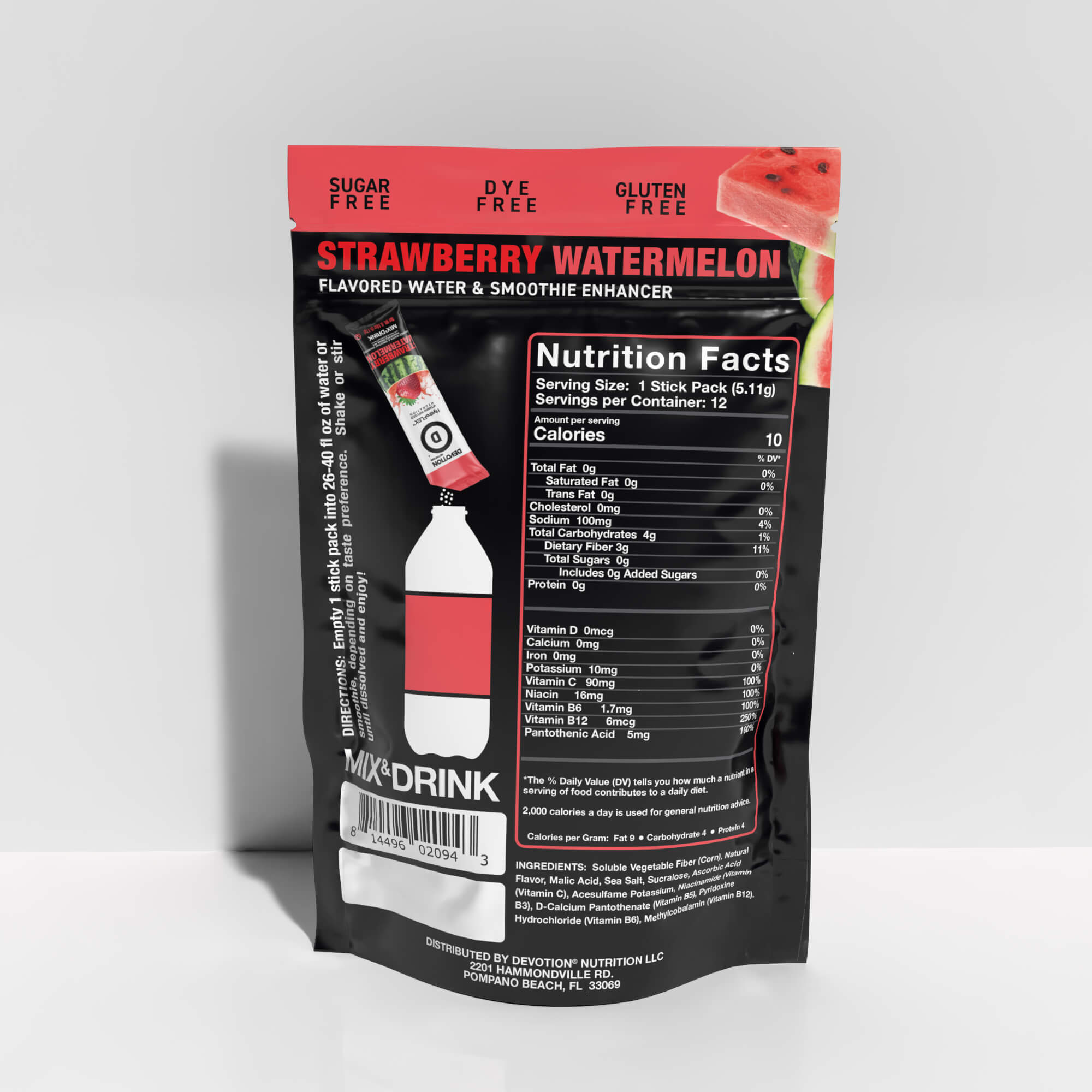 HydroFLEX™ Vitamin Infused Hydration | 12-PK Strawberry Watermelon - Devotion Nutrition