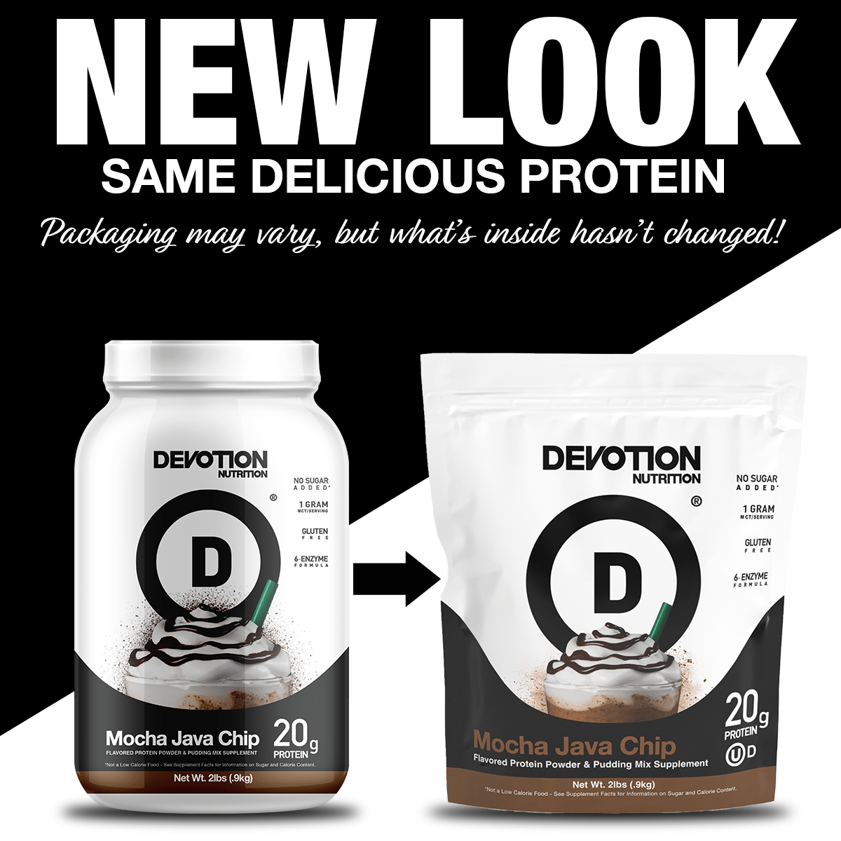 Devotion Nutrition | Mocha Java Chip Flavor Protein Powder, 2lb
