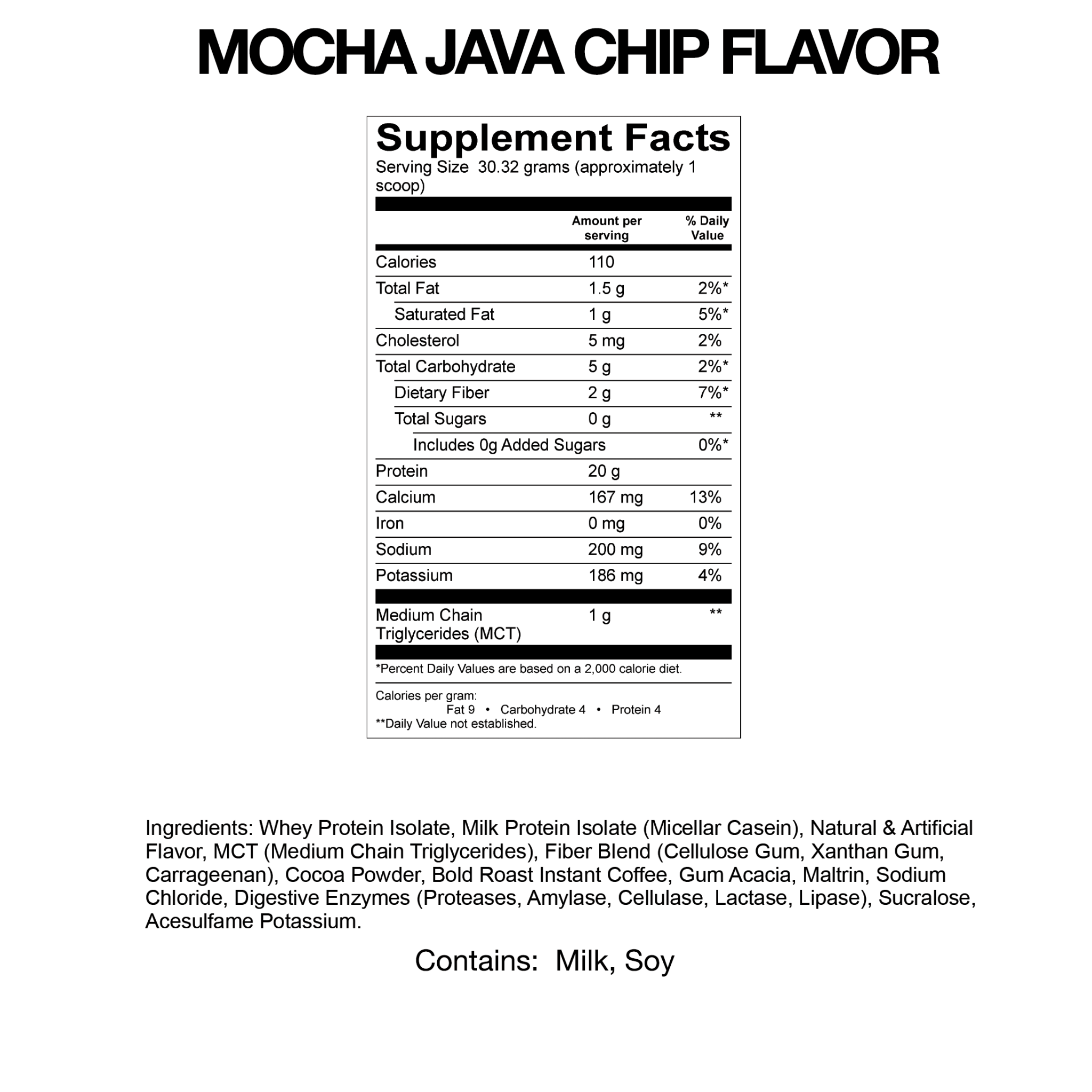 Devotion Nutrition | Mocha Java Chip Flavor Protein Powder, 2lb