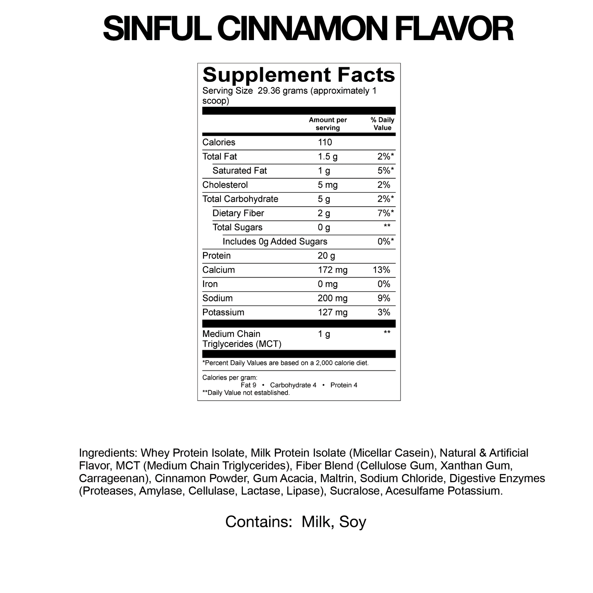 Devotion Nutrition | Sinful Cinnamon Flavor Protein Powder, 2lb