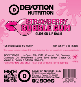 Strawberry lip balm label