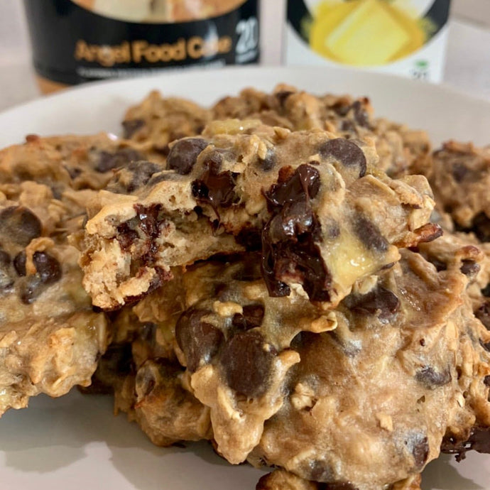 Gooey Chocolate Chip Oatmeal Protein Cookies