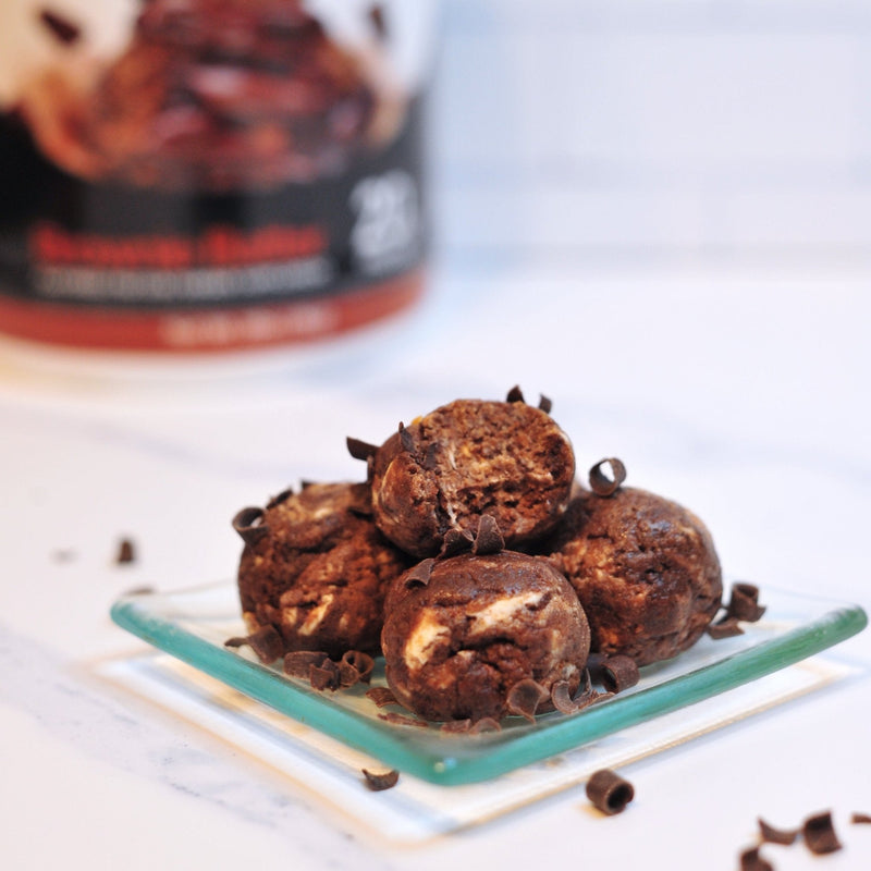 3-Ingredient Brownie Batter Cheesecake Keto Bombs - Devotion Nutrition