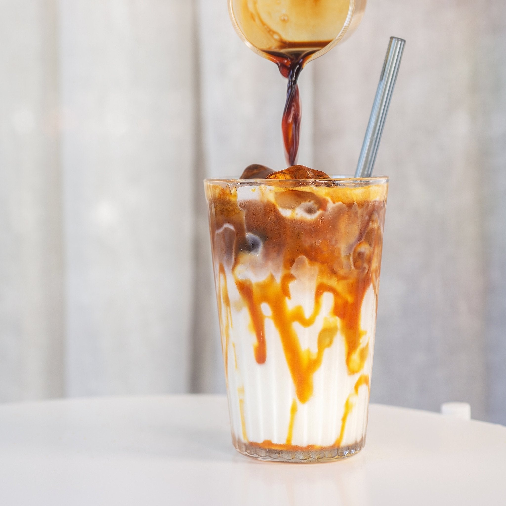 Salted caramel protein latte macchiato