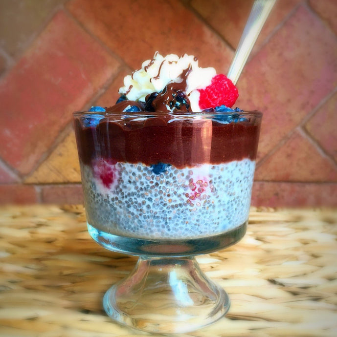 Berry Chocolate Chia Protein Pudding