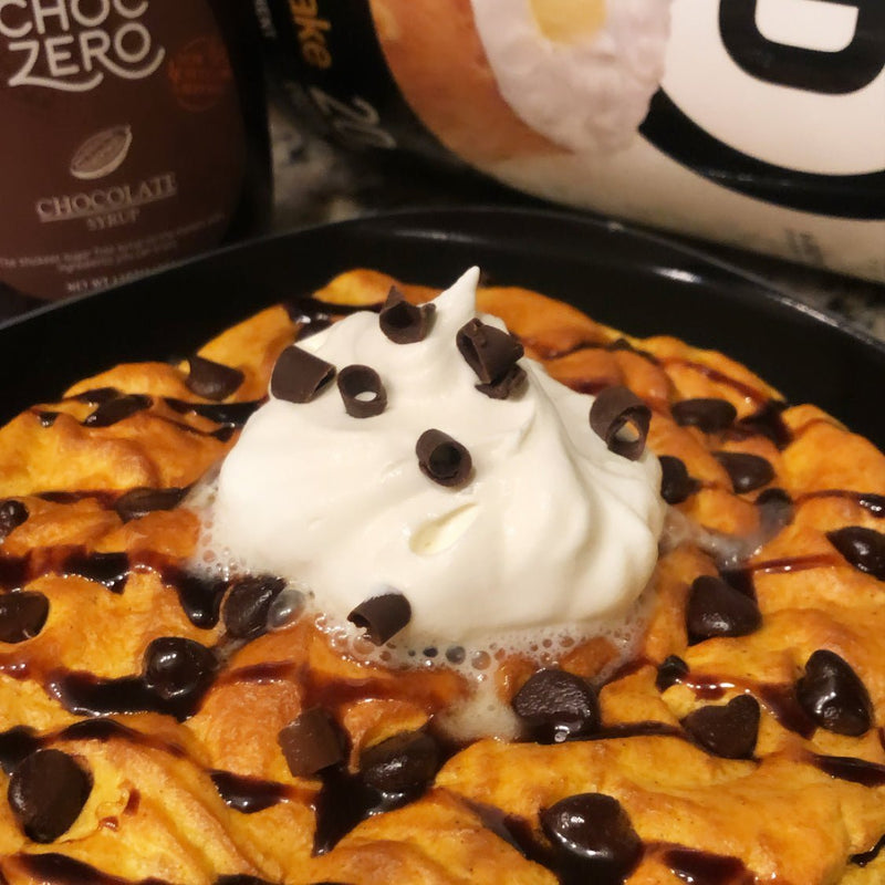 AIR-FRYER PROTEIN CHOCOLATE CHIP COOKIE CAKE - Devotion Nutrition