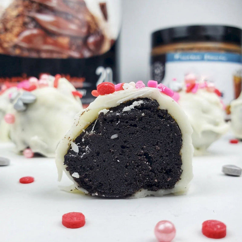 Brownie Batter Fudge Valentine's Day Truffles - Devotion Nutrition