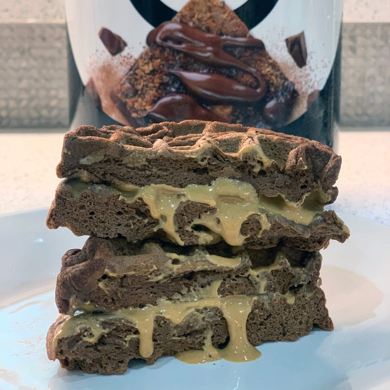 Brownie Batter Mini Waffle Sandwiches - Devotion Nutrition