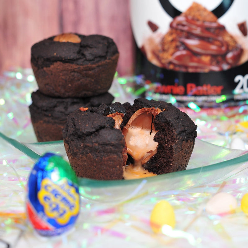 Cadbury Egg Filled Fudge Cupcakes - Devotion Nutrition
