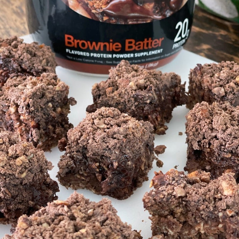 Chocolate Banana Protein Cake w/Brownie Batter Crumble - Devotion Nutrition