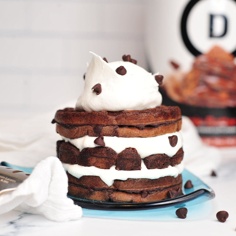 Chocolate Chocolate Chip Mini Protein Waffles - Devotion Nutrition