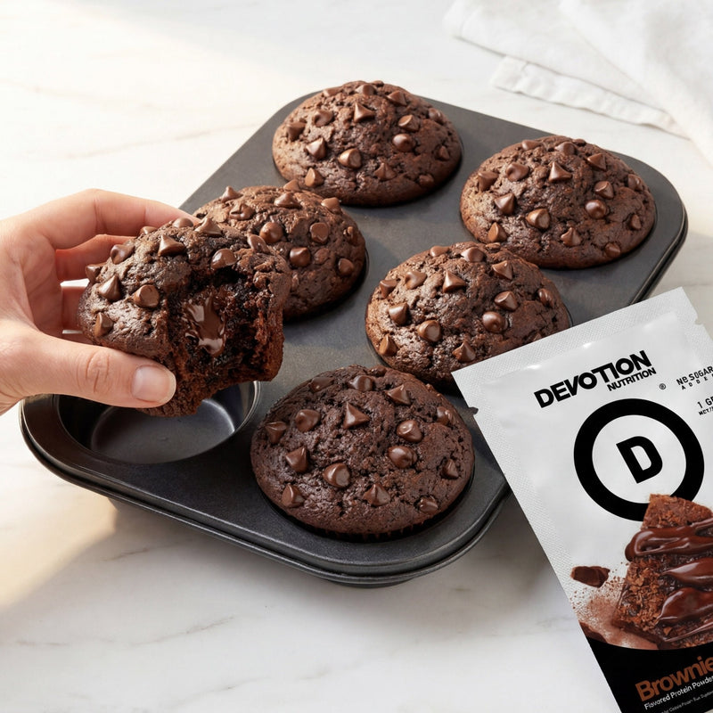 Double Chocolate Jumbo Muffins - Devotion Nutrition