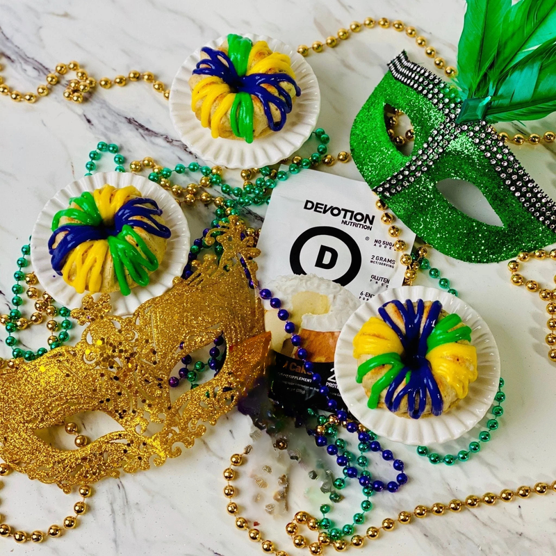 Protein King Cakes for Mardi Gras - Devotion Nutrition