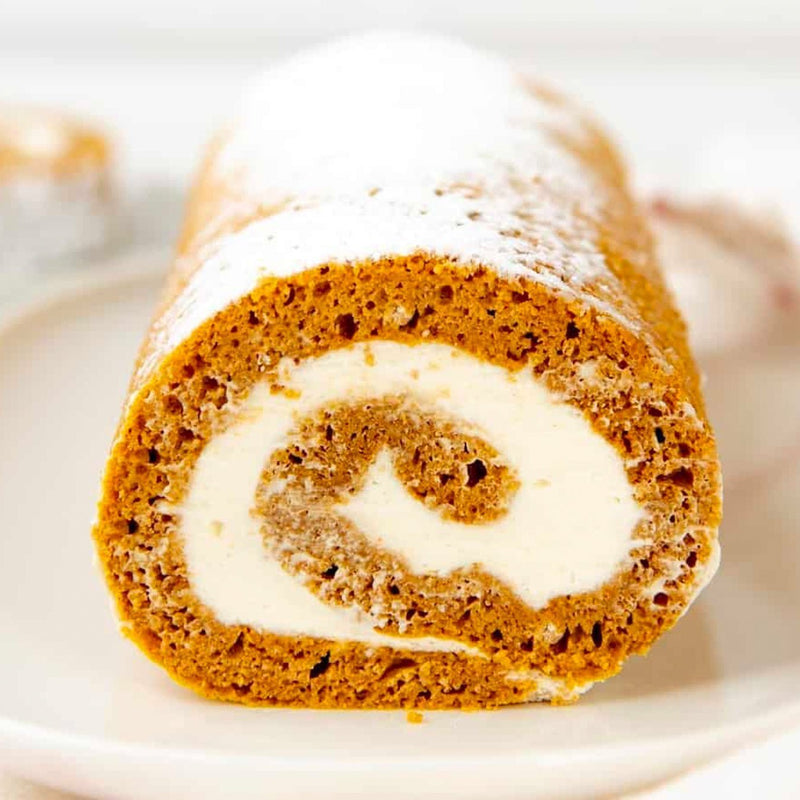 Protein Pumpkin Swiss Roll Cake - Devotion Nutrition