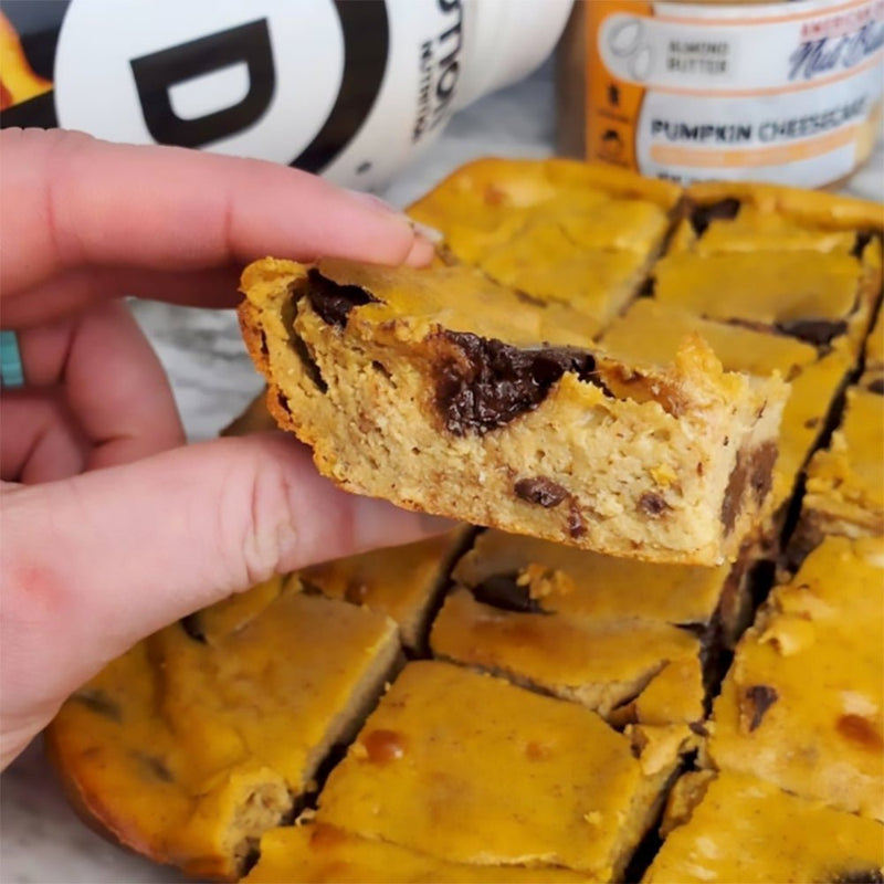 Pumpkin Chocolate Chip Protein Blondies - Devotion Nutrition