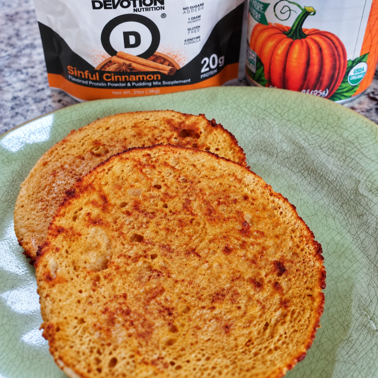  Devotion Nutrition, single serve, cinnamon, pumpkin English muffin