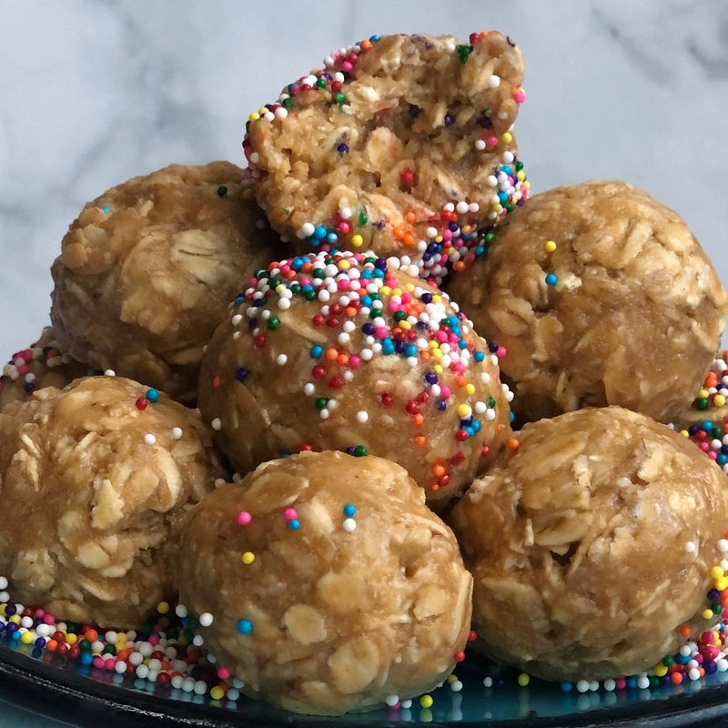 Sugar-Free Birthday Cake Energy Balls - Devotion Nutrition
