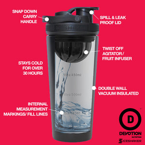 Devotion 26 oz USA Ombre Ice Shaker Bottle