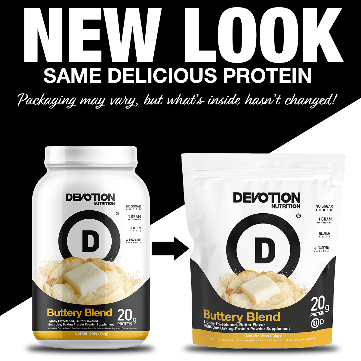 Devotion Nutrition | Buttery Blend Flavor Protein Powder, 2lb
