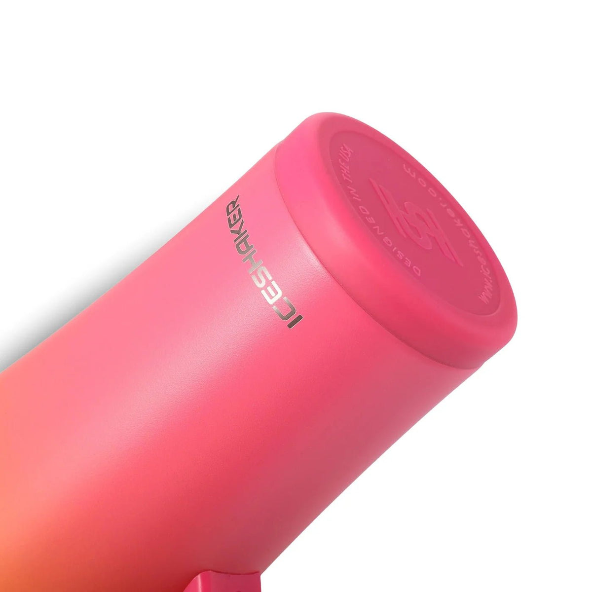orange to pink ice shaker showing the silicone base