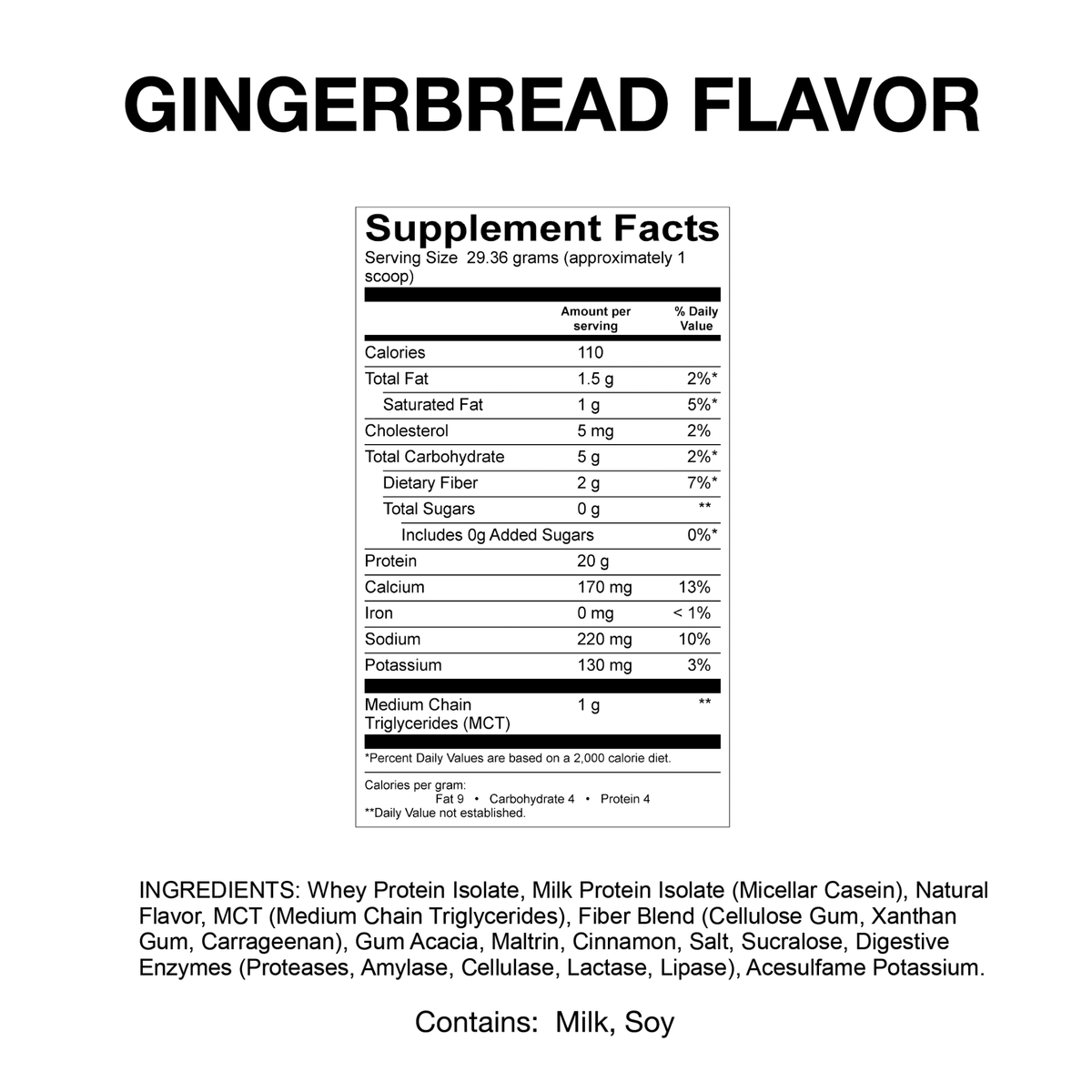 Devotion Nutrition | Gingerbread Flavor, Seasonal Protein Powder, 20 Serving Bag