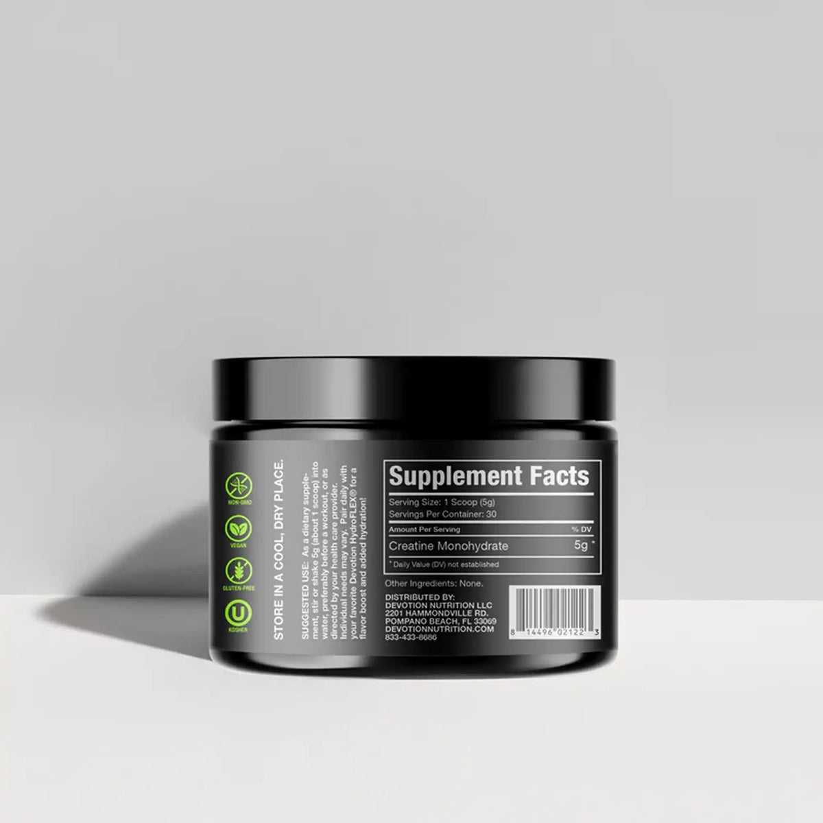 Supplement container with 'Supplement Facts' label on a gray background