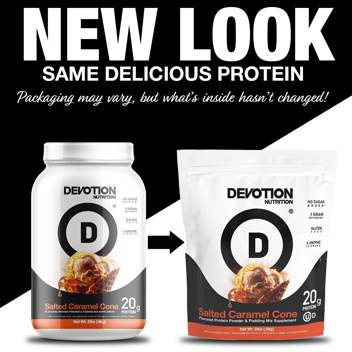 Devotion Nutrition | Salted Caramel Cone Flavor Protein Powder, 2lb