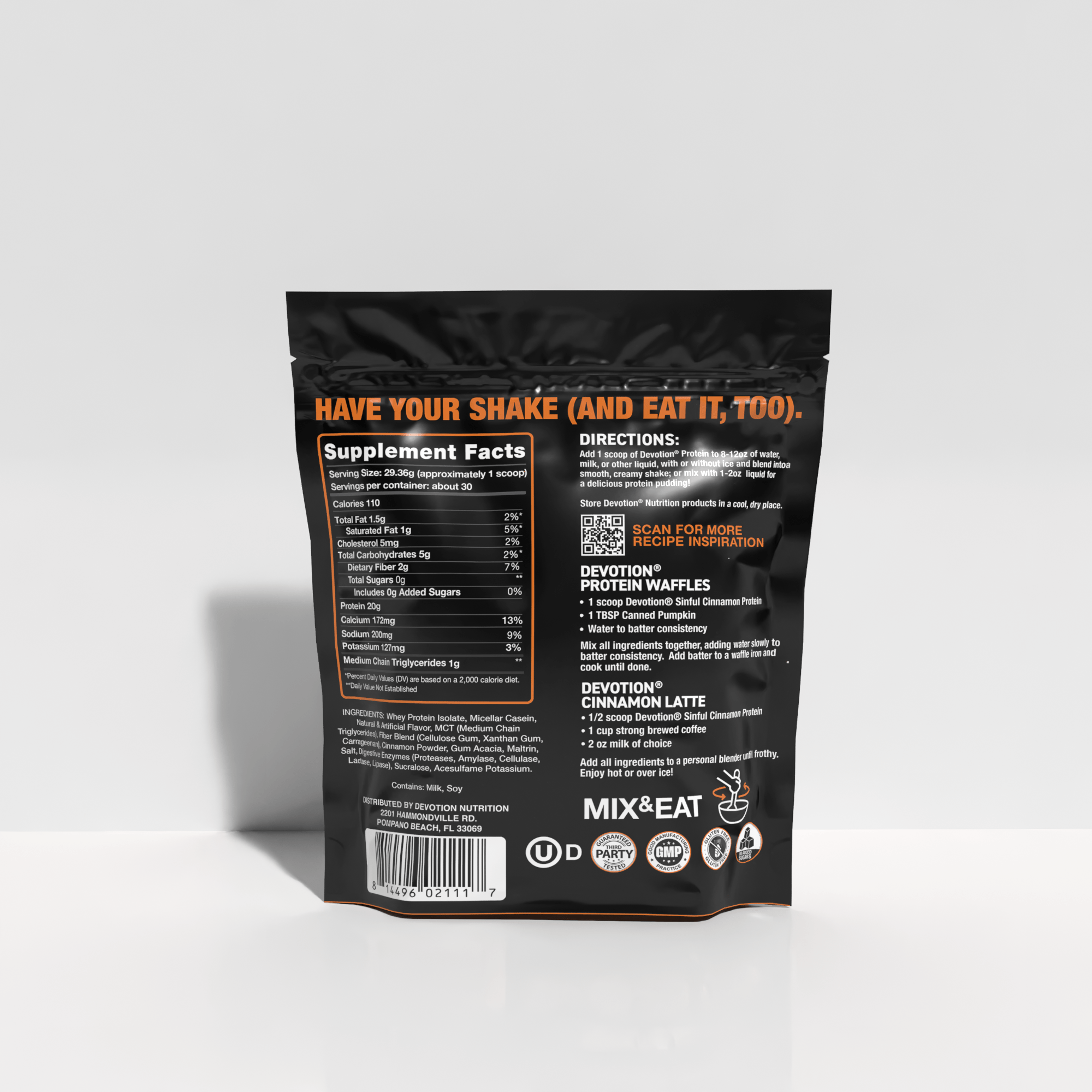 Devotion Nutrition | Sinful Cinnamon Flavor Protein Powder, 2lb