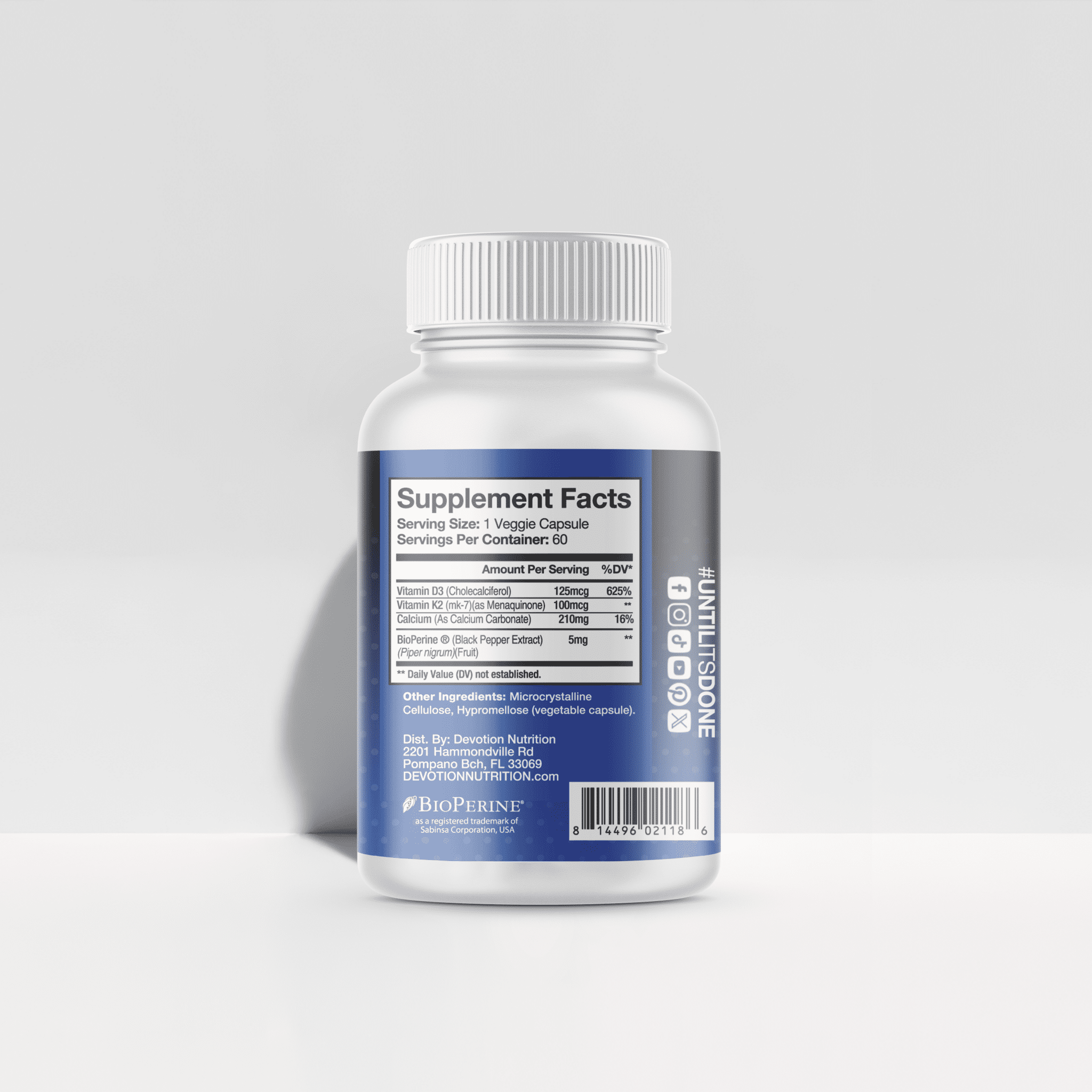 Devotion Nutrition | Vitamin D3 5000iu + K2 100mcg