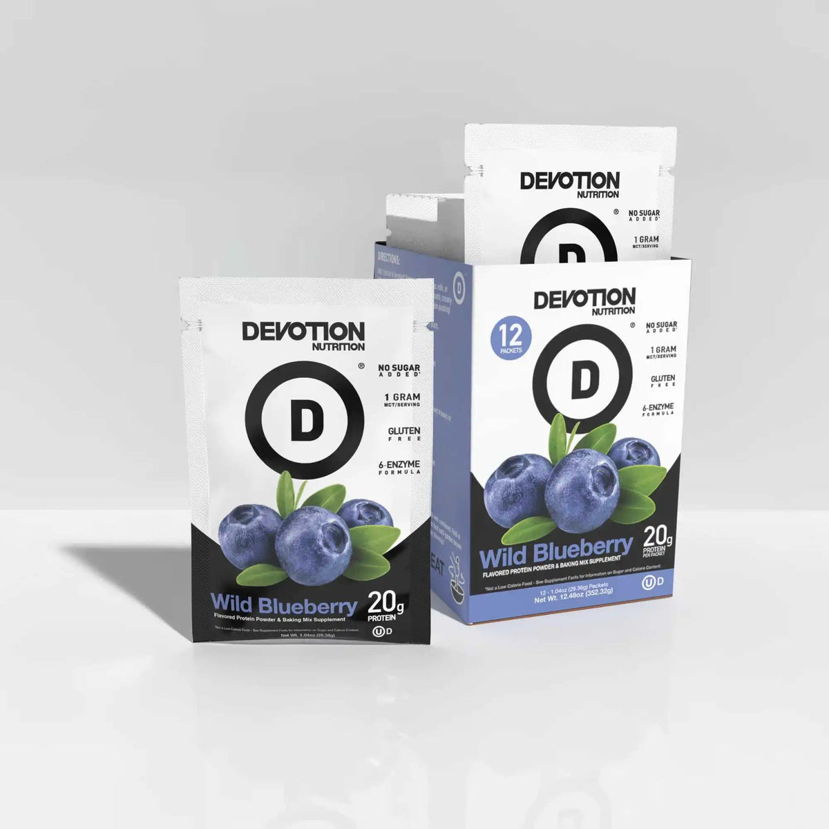 Blueberry Protein Powder, 12-Pack | Devotion Nutrition