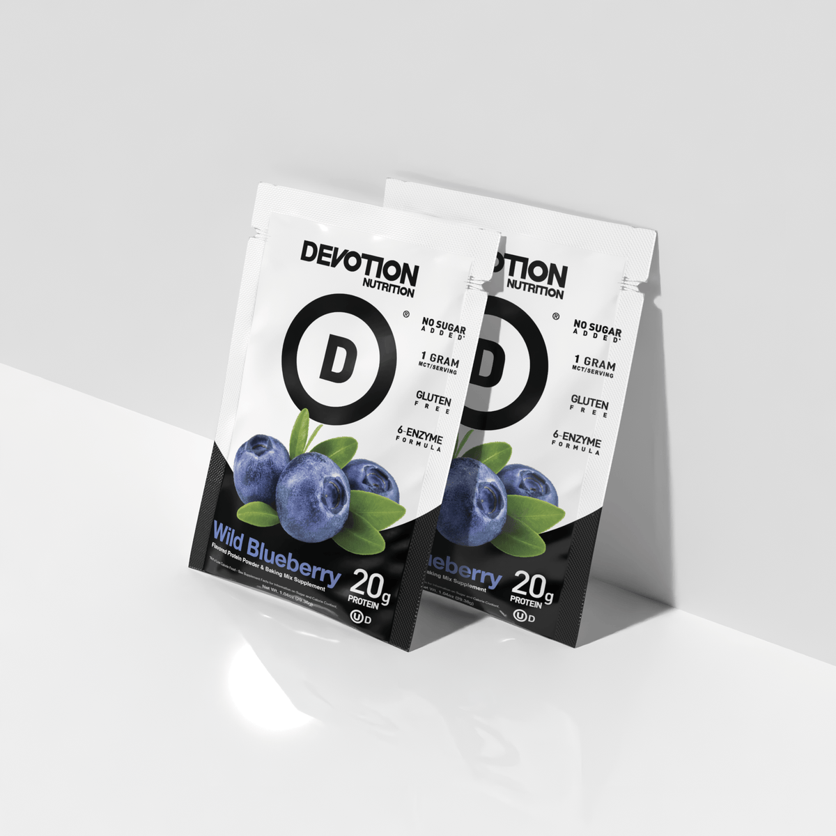Blueberry Protein Powder Trial Pack Angle