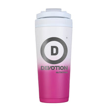 Load image into Gallery viewer, Devotion 26 oz Magenta/White Ombre Ice Shaker Bottle

