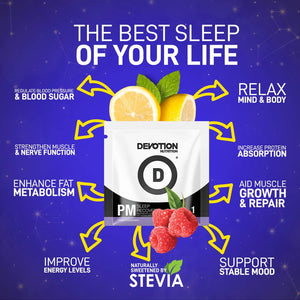 PM Sleep Recovery Powdered Drink Mix Infographic