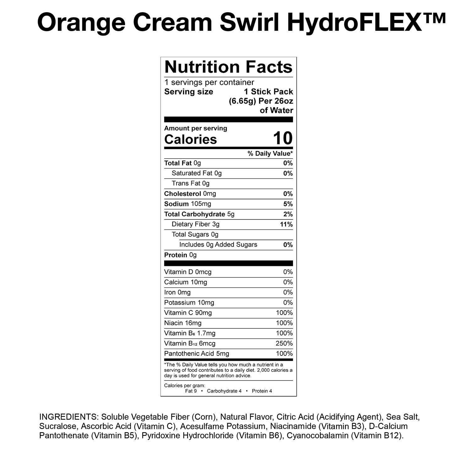 DEVOTION HYDROFLEX™ Nutrition Facts