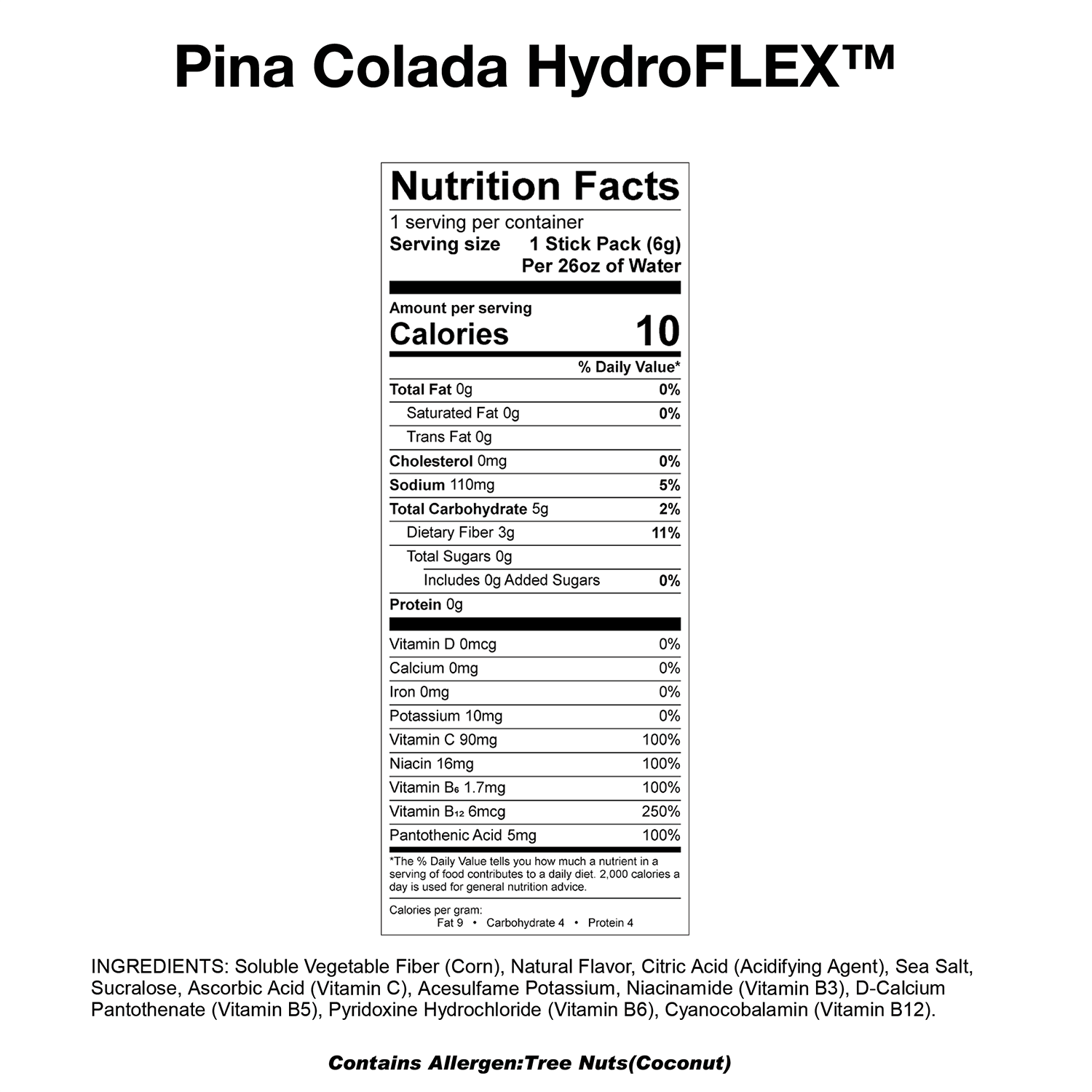 DEVOTION HYDROFLEX™ Nutrition Facts