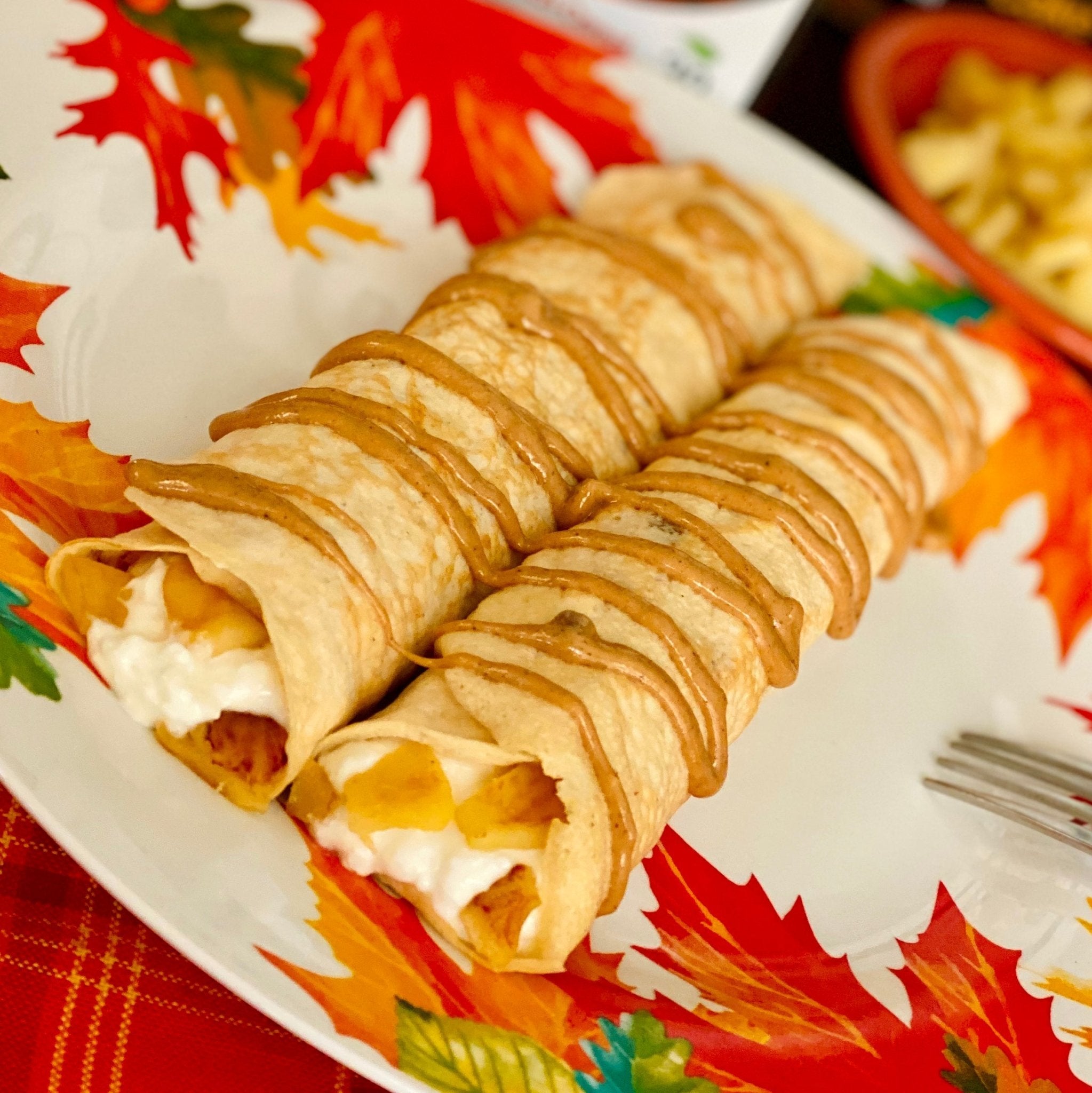 caramel apple crepes